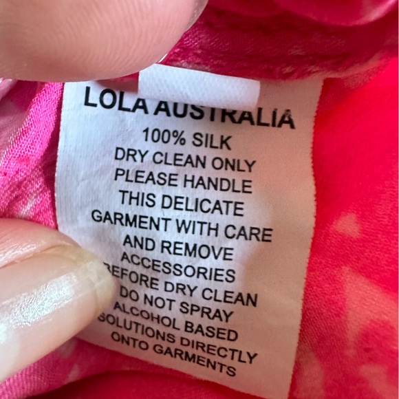 Lola Australia hot Pink ‘Patsy’ maxi dress with floral print, 100% silk, size XS - Picture 7 of 9